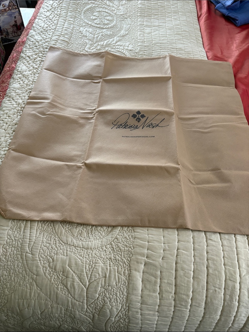 Patricia Nash Beige Dust Cover with Logo Print
